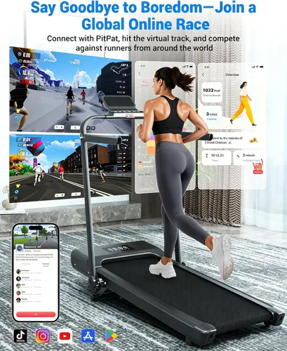 Vista 7 de Superun Waking Pad Treadmill with Incline, 3.0HP and 300 LBS Capacity Negro oscuro