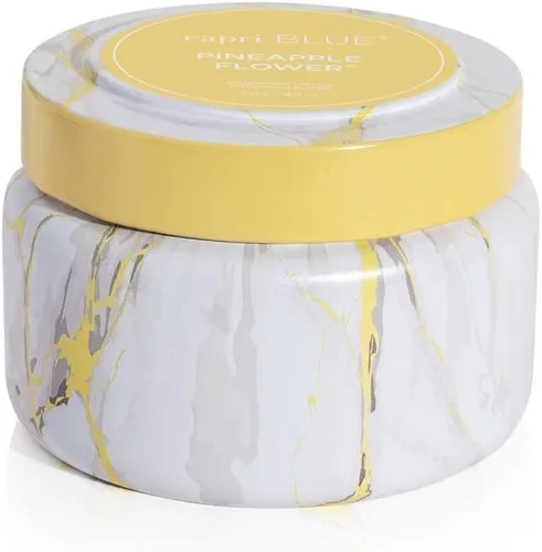 Vista 10 de Capri Blue Velas de Viaje en Lata con Estampado de Mármol Moderno - Velas Decorativas de Lujo Perfumadas para el Hogar - Mezcla de Cera de Soja