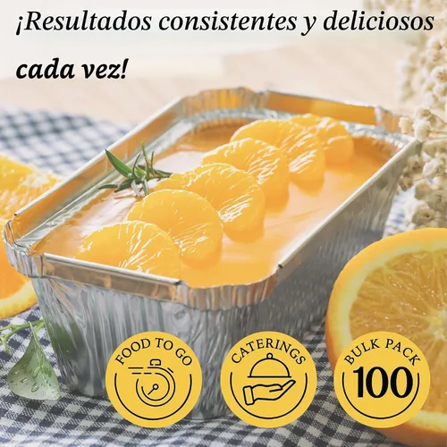 Vista 6 de (Paquete de 110 moldes para pan de aluminio con tapas, moldes de pan desechables para hornear, recipientes para almuerzo, platos para hornear