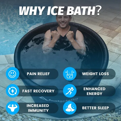 Vista 7 de XXL - Bañera de hielo para atletas, compatible con enfriadores de agua, bañera inflable de inmersión en frío de 186 galones con tapa aislada