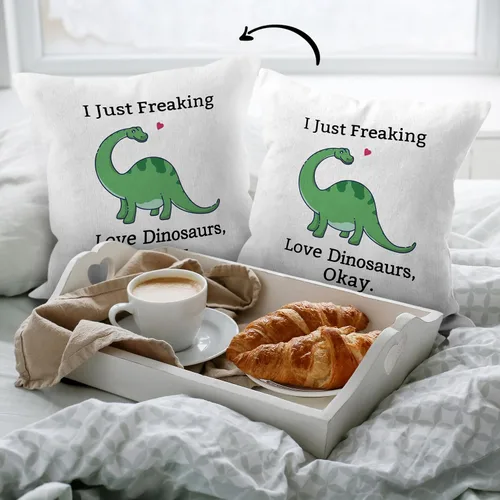 Vista 6 de HIWX Fundas de almohada de dinosaurio de 18 x 18 pulgadas de doble cara, regalos para amantes de los dinosaurios para niños, niñas, mujeres