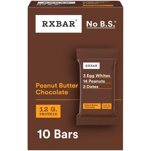 Vista 10 de RXBAR - Barras de proteína, con 12g de proteína, snacks libres de gluten, sabor a chocolate con mantequilla de maní (6 cajas, 30 barras)