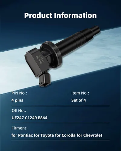 Vista 3 de ECCPP bobinas de ignición para Toyota Corolla, Celica, Chevy compatible con uf247 C1249 uf315 (paquete de 4)