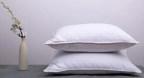 Vista 7 de Almohadas de cama estándar de plumón de ganso de la colección del hotel para dormir una almohada para la espalda, el estómago o los durmientes