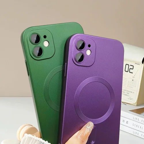 Vista 7 de ankofave Magsafe - Funda magnética para iPhone 11 para mujeres/hombres, a prueba de golpes, diseño de brillo metálico suave con protector completo