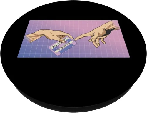 Vista 2 de Vaporwave Aesthetic Music audiocassette Synthwave Vaporwave PopSockets Adhesive PopGrip