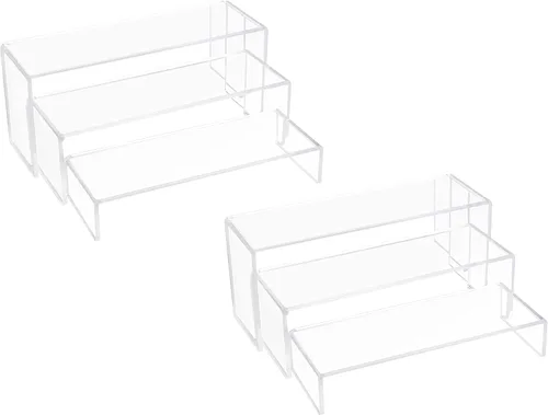 Vista 9 de ELEGANTLIFE Estante de exhibición de acrílico de 3 niveles para figuras Amiibo Funko POP, organizador de perfumes y colonias, soporte para postres