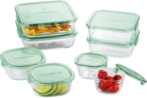 Vista 11 de iwaki PSC-PRN-5G Contenedores de almacenamiento de vidrio resistentes al calor, verde, juego de 5, paquete y gama 02) Verde