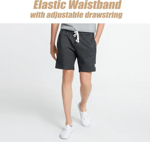 Vista 2 de maamgic Pantalones cortos deportivos para hombre de 7 pulgadas por encima de la rodilla, pantalones cortos de gimnasio con bolsillos con cremallera
