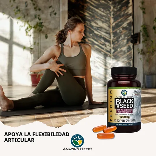 Vista 7 de Amazing Herbs Cápsulas de aceite de semilla negra de alta potencia, prensado en frío, ayuda a la salud digestiva, apoyo inmunológico y función
