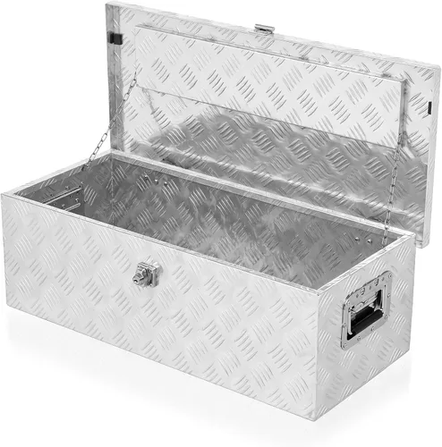 Vista 12 de Caja de herramientas de aluminio para caja de camión de 20 pulgadas con asas laterales, cerradura Heavy Duty Waterproof Trailer Storage Organizer