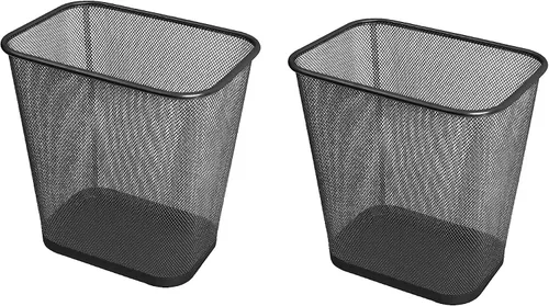 Vista 9 de Ybmhome Cesta de basura rectangular de malla de acero con parte superior abierta para oficina y hogar 8x12x12 pulgadas 1103s (1, Negro)