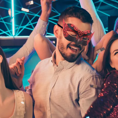 Vista 5 de SIQUK Juego de máscaras para parejas, máscara veneciana para fiesta