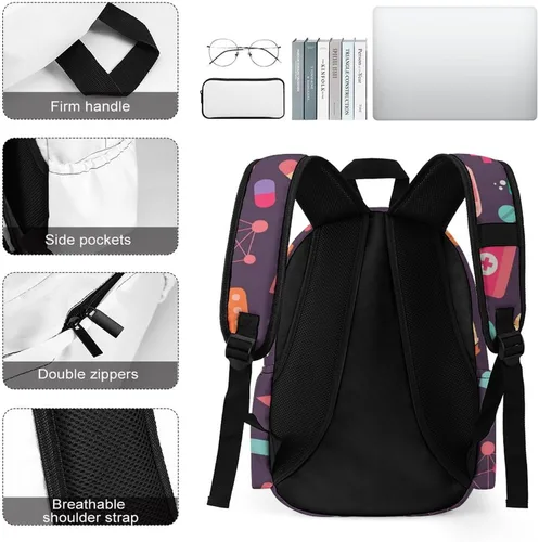 Vista 5 de Mochila de viaje de enfermería médica ligera de 16.5 pulgadas para computadora portátil, mochila casual para hombres y mujeres