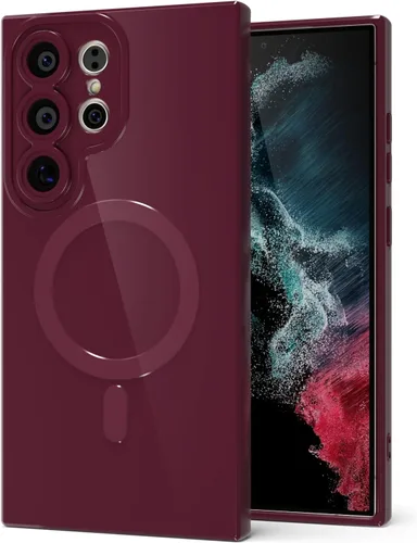 Vista 48 de Svanove Funda magnética de silicona para Samsung Galaxy S22, compatible con Magsafe, bonita funda para mujer, goma de gelatina brillante delgada