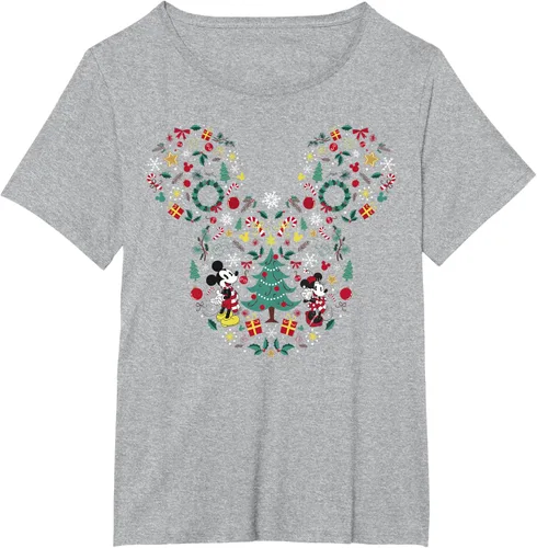 Vista 19 de Disney Mickey y Minnie Mashup Navideño Camiseta de Manga Corta Negro