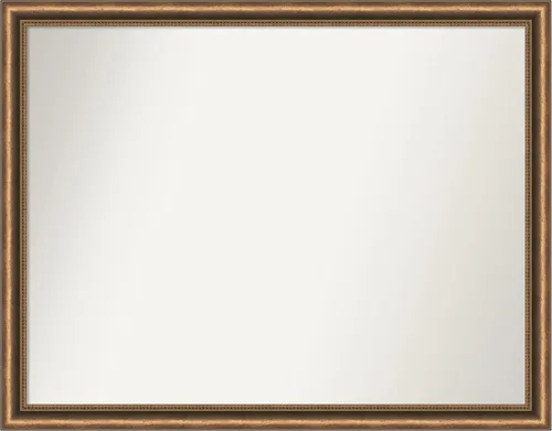 Vista 156 de Amanti Art Espejo de baño de bronce para sobre fregadero, 24 x 24 pulgadas, espejo de tocador cuadrado estrecho de bronce Manhattan, marco de madera