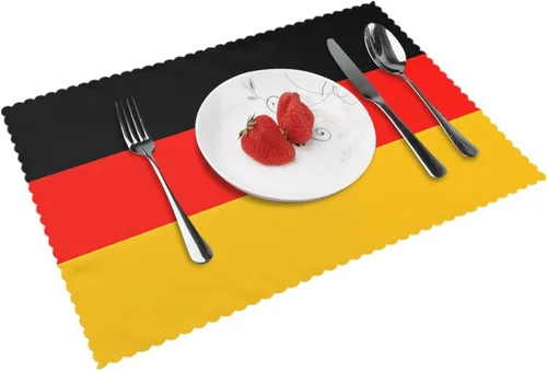 Vista 12 de Rectangular Placemats Set of 4, Heat Resistant Flag of Hawaii American Printed Kitchen Dining Table Mats