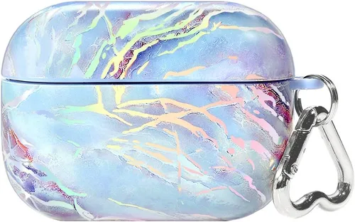 Vista 12 de Velvet Caviar Funda compatible con AirPods Pro de 2ª y 1ª generación, bonita funda protectora dura para mujer, diseño de lunares azules y aguamarina