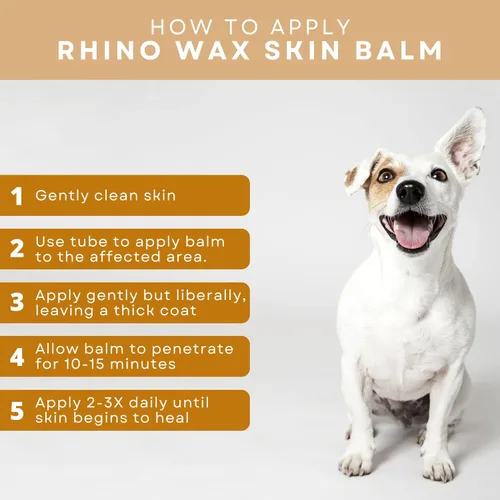Vista 4 de Rhino Wax - Bálsamo curativo para la piel para perros (2 onzas) - Alivio de la picazón y el rasguño del perro - Crema hidratante y picor - Calmante