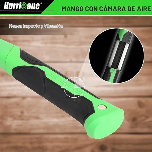 Vista 2 de HURRICANE Martillo de garra de 20 onzas con soporte magnético para clavos, martillo de garra recta con mango absorbente de golpes, martillo forjado