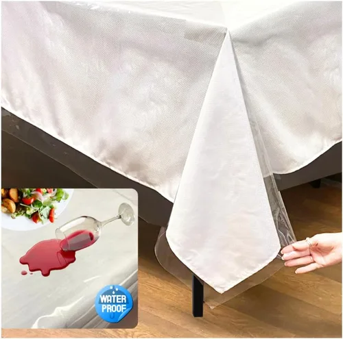 Vista 9 de Evelots Cubierta redonda transparente de vinilo ajustable, impermeable, se