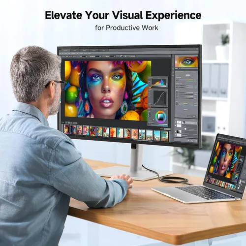 Vista 4 de Cable Matters Cable USB C a VGA (cable USB-C a VGA) de 6 pies - Thunderbolt 4 / USB4 / Thunderbolt 3 Puerto compatible con MacBook Pro, Dell XPS 13
