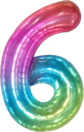 Vista 2 de Globos gigantes del número 60 para cumpleaños de niña – 40 pulgadas Globo arcoíris 60 para decoraciones de cumpleaños 60 para niñas Globos
