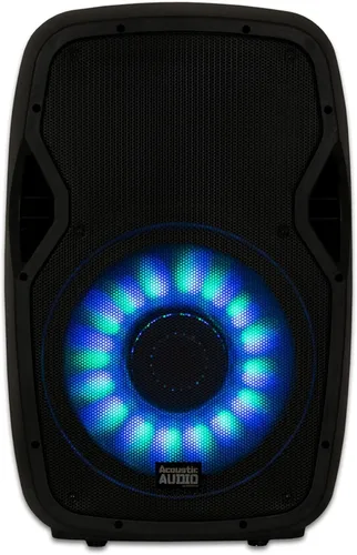 Vista 8 de Acoustic Audio by Goldwood 1000W Altavoz Bluetooth con LED intermitente, gran sistema de sonido PA enchufable con soporte, micrófono y control