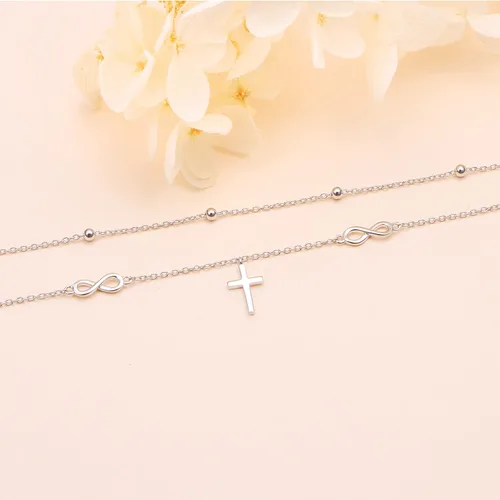 Vista 4 de Daochong - Tobillera de plata esterlina S925 ajustable, para mujer