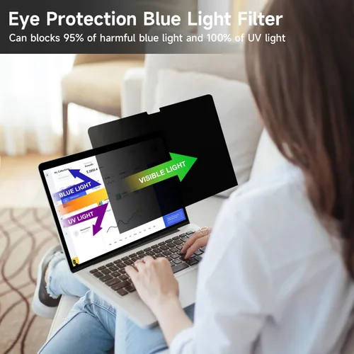 Vista 4 de Paquete de 2 protectores de pantalla de privacidad compatibles con MacBook Pro de 13 pulgadas (2016, 2017, 2018, 2019, 2020, 2021, 2022, M1, M2)
