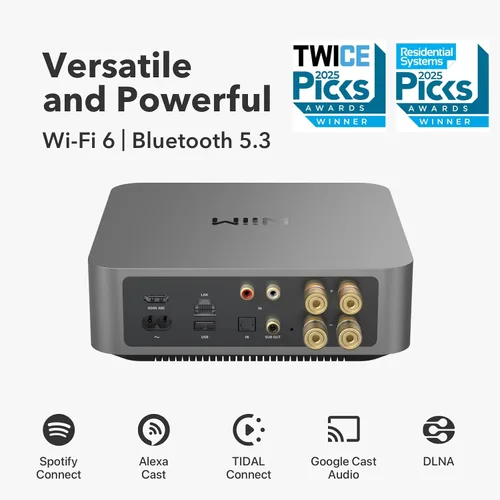 Vista 2 de WiiM Amp Pro: Amplificador de transmisión multihabitación Compatible con Google Cast, Alexa HDMI, control de voz Transmisión desde Spotify