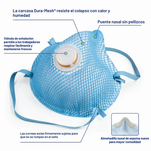 Vista 6 de Filtrador de partículas Moldex 2300N95 sin aceites, M/ L, Blanco, 10