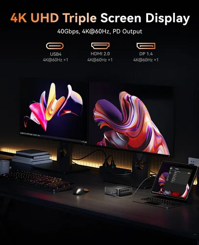 Vista 5 de KAMRUI Mini PC E3B, AMD Ryzen 5 PRO 7640HS, 24GB LPDDR5, 512 GB SSD