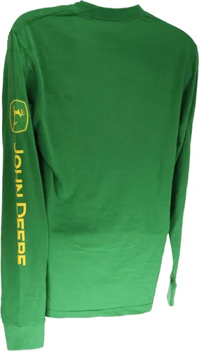 Vista 3 de John Deere Camiseta de manga larga sólida con logotipo en la manga Negro
