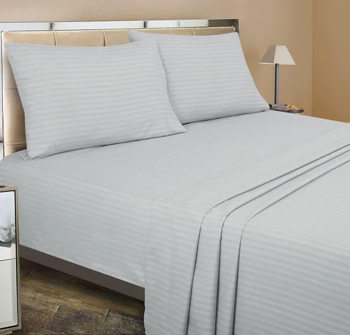 Vista 5 de ROYALE LINENS Juego de sábanas de 4 piezas, microfibra suave cepillada, 1 sábana bajera, 1 sábana encimera, 2 fundas de almohada, sin arrugas