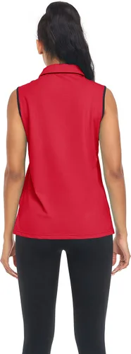 Vista 3 de SWISSWELL Camisas de golf para mujer, sin mangas, sin arrugas, estampado casual, verano, SMLXLXXL