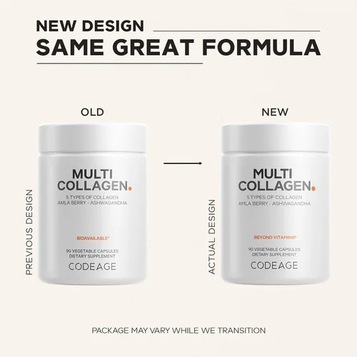 Vista 3 de Codeage Cápsulas de proteína de péptidos de colágeno múltiple, 5 tipos de colágeno, suplemento de píldoras de colágeno bovino hidrolizado e