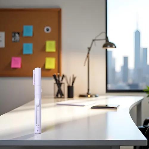 Vista 2 de Tijeras de estilo mini bolígrafo púrpura, tijeras portátiles plegables para estudiantes con cubierta, tijeras de cerámica de acero inoxidable