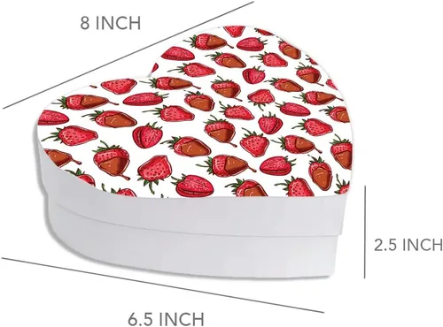 Vista 5 de Andaz Press Caja de San Valentín en forma de corazón con tapa, caja reutilizable en forma de corazón para fresas cubiertas de chocolate, cajas