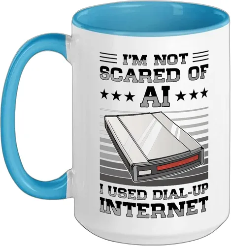 Vista 10 de 90s Nostalgia Retro 90s Dial Up Internet Vintage Ceramic Mug, Black/White