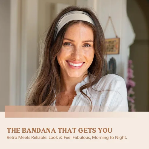 Vista 2 de Awumbuk Diademas anchas para mujeres anudadas antideslizantes bandas para la cabeza suaves diadema turbante accesorios para el cabello boho africano