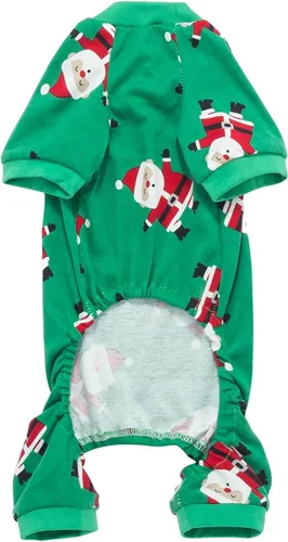 Vista 2 de [Usado] Lanyar pijama de Navidad para mascotas para perro, para festividades, 100 % algodón, de Papa Noel, del reno Rudolph