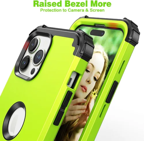 Vista 7 de IDweel Funda para iPhone 14 Pro Max con Protector de Pantalla para Mujeres, 3 en 1, a prueba de golpes, ajuste delgado, híbrida, resistente, Hierba
