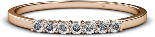 Vista 2 de TriJewels - Alianza de boda para mujer apilable (VS2-SI1, G), 0,35 ctw y oro de 14 quilates