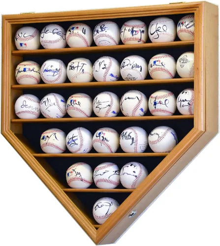 Vista 8 de 30 Balón de béisbol vitrina gabinete - Home Plate Shaped (negro)