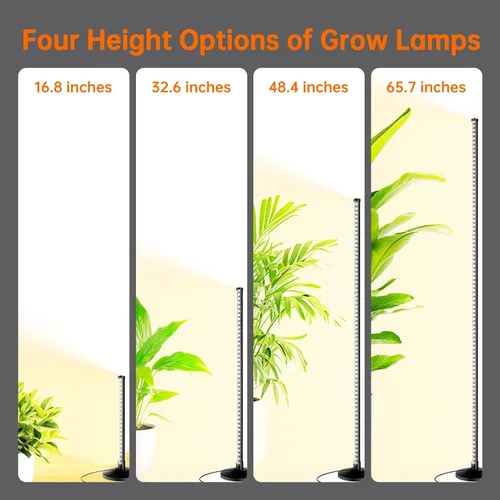 Vista 6 de Bstrip Luz de cultivo de pie para plantas de interior, luz de crecimiento vertical con 3 modos de luz, iluminación amplia y regulable, luces