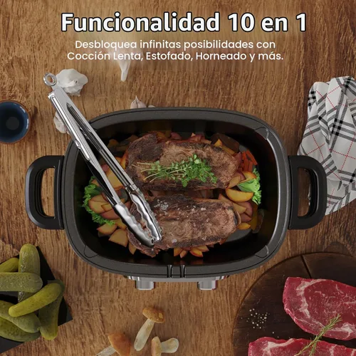 Vista 3 de Anfilank Olla de cocción lenta programable 10 en 1 con temporizador, olla de cocción lenta de 6.8 cuartos de galón, preajustes para cocinar al