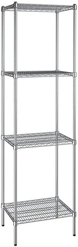 Vista 86 de Kit de 4 estantes de epoxi verde NSF de 21 x 72 pulgadas con postes de 86 pulgadas, estantería de almacenamiento resistente, kit de estantería