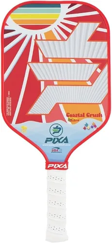 Vista 9 de PIXA Coastal Crush Pickleball Paddle, cara de carbono T-300, superficie de fricción, mango de 5.25 pulgadas, aprobado por USAPA